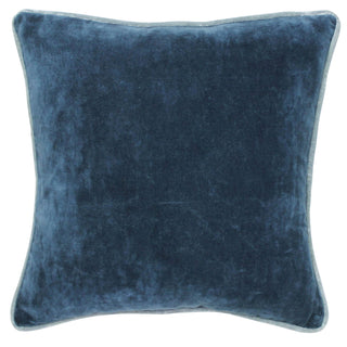 Andover Velvet Pillow, Steel Blue
