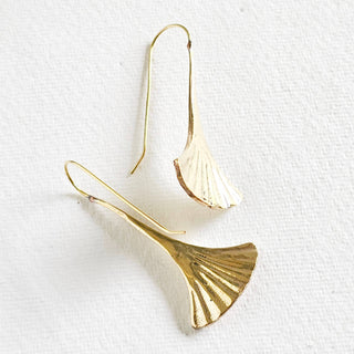 Brass drop flair earrings handmade