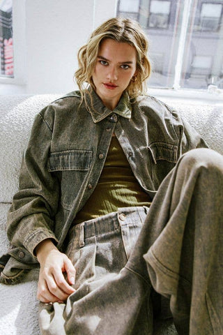 Freemarket overdyed denim top - FT1069