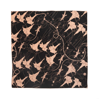 "Datura" Silk Bandana Scarf - Espresso