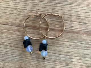 Vertebrae gold hoop earrings