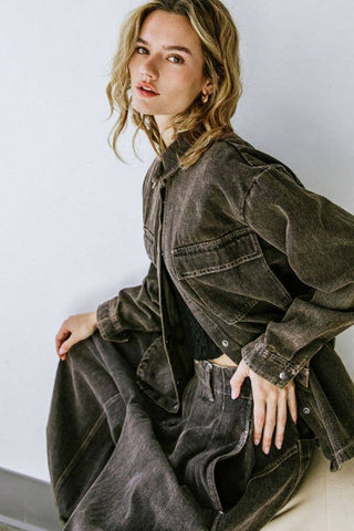 Freemarket overdyed denim top - FT1069