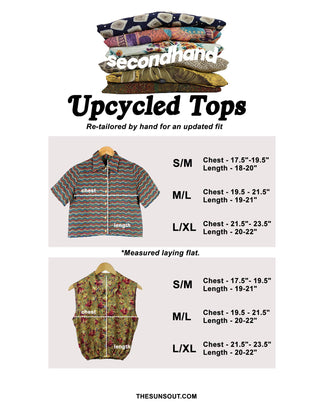 Reworked Vintage Short-Sleeve Button Up Blouse - Cropped