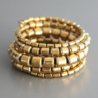 CHRB13 Gold plated hematite wrap bracelet