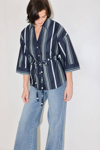 Freemarket striped woven top - FT1821B