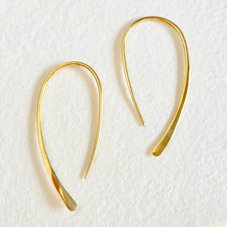 Brass hoop wire earrings arc hoops
