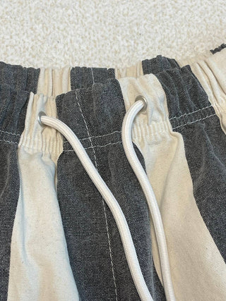 Striped trousers long pants BLACK