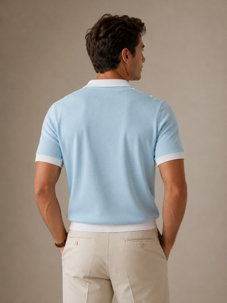 Men's Textured Polo (SKY)