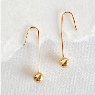 18 kt gold plated drop bead gold pearl earrings
