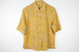 Vintage Short-Sleeve Button Up Blouse - Original Length