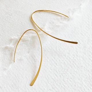 Bisjoux 18 kt gold plated hoop wire earrings