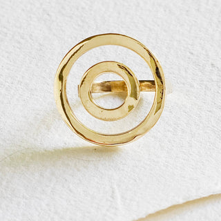 Brass ring circle sphere adjustable handmade