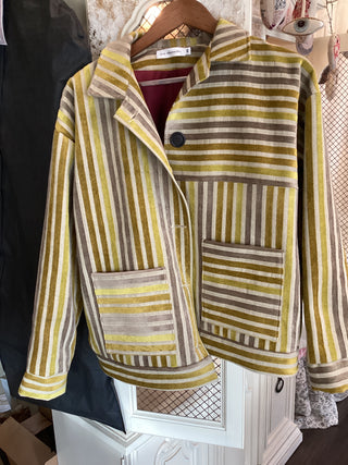 Jess Abernethy gold striped chore coat