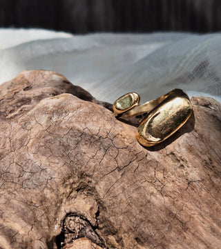 Brass assymetrical molten irregular ring handmade