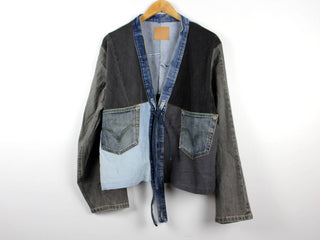 Suns out Upcycled Patchwork Denim Jacket
