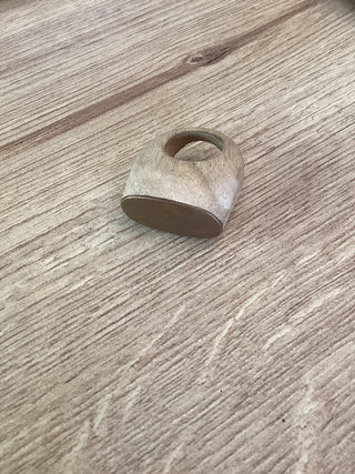 Bisjoux Wood and Brass Chunky Ring-Oval