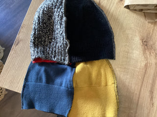 Billy Mecca wool sweater patchwork beanie