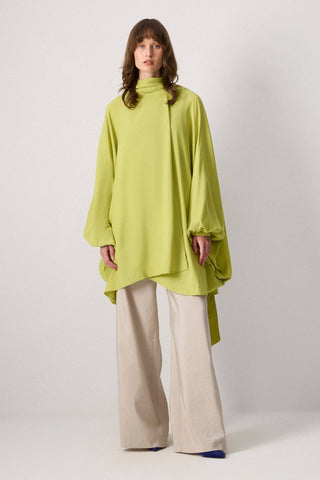 Touché DRAPED TURTLENECK VISCOSE KIMONO TOP