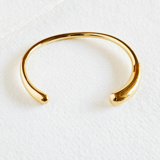 Bisjoux 18k gold plate Smooth minimal cuff bangle bracelet