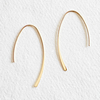 Bisjoux 18 kt gold plated hoop wire earrings