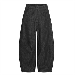 Trendy Black Wide-Leg Cargo Pants for Men