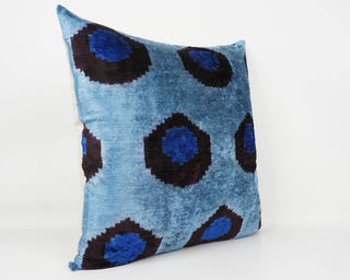 HANDMADE- IKAT SILK/VELVET PILLOWCASE 20"x20"