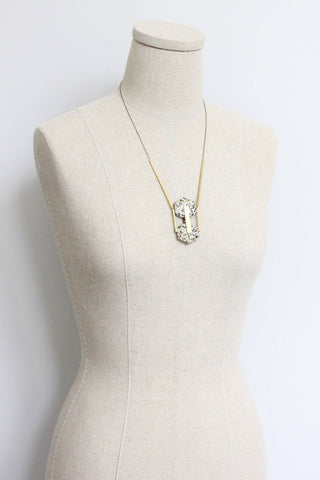 LEX122 Dalmatian geometric pendant necklace