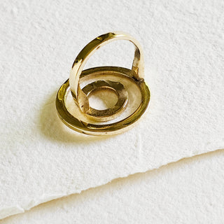 Brass ring circle sphere adjustable handmade