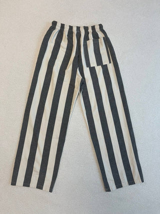 Striped trousers long pants BLACK