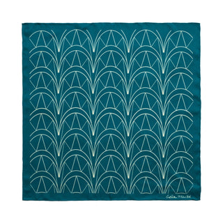 "Chrysler" Silk Bandana Scarf - Skyline Teal