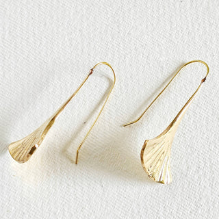 Brass drop flair earrings handmade