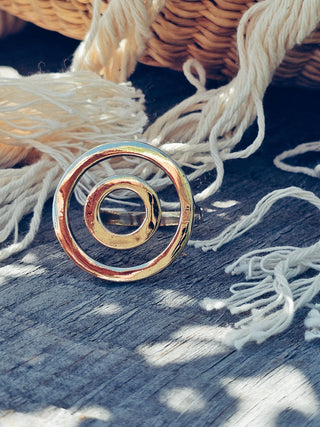 Brass ring circle sphere adjustable handmade