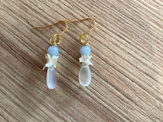 Gilded Vertebrae drop with Clear Quartz
