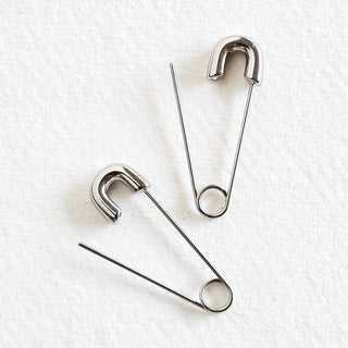 18 kt gold plated safety pin clip earrings