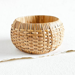 Rattan straw cane bangle bracelet set handmade renewable