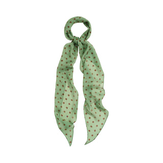 "Petal Veil" Silk Chiffon Neck Scarf - Matcha Green