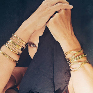 Brass multi layered handcrafted cuff bracelet droplet