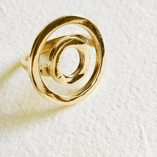 Brass ring circle sphere adjustable handmade