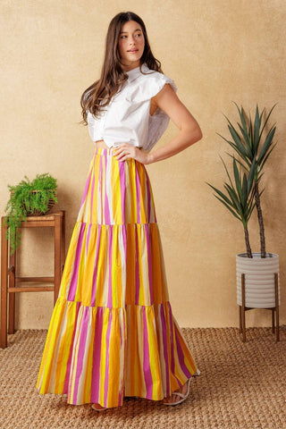 Flying tomato printed poplin maxi skirt - IK7518