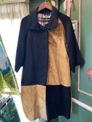 Jess Abernethy black/leopard coat wool