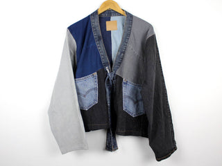 Suns out Upcycled Patchwork Denim Jacket
