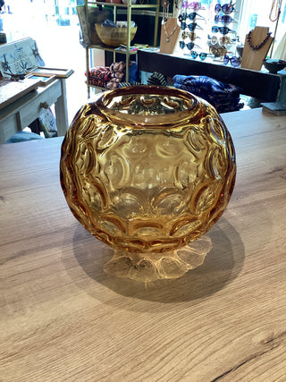 Amber glass vase