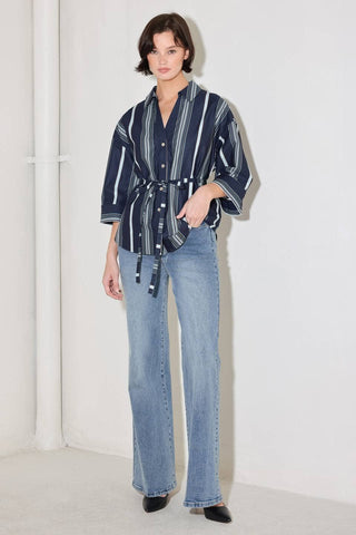 Freemarket striped woven top - FT1821B