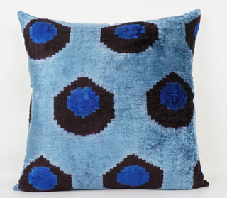 HANDMADE- IKAT SILK/VELVET PILLOWCASE 20"x20"