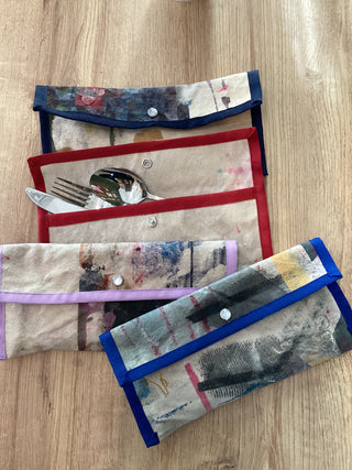 Jess Abernethy one of a kind canvas cutlery bag