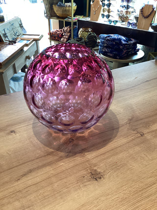 Pink ombré glass vase