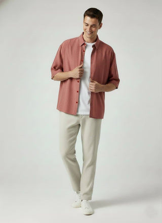 Hawks Bay Chambray boxy fit rose pink