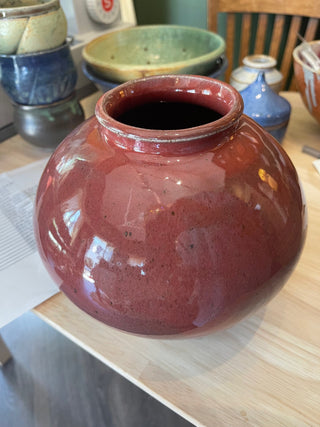 Miriam Patterson: Large Bulbous Jar-Clarks Red