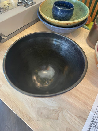 Miriam Patterson: Large Tapered Bowl-Black Interior Only