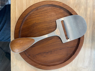 Teak Cheese Board and Cheese Plane Set